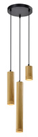 Tubo lampa wisząca czarny talerz 3x25w gu10 klosz mix drewniany Candellux 33-79121