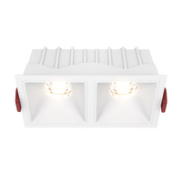 Prostokątna podwójna biała oprawa podtynkowa LED 3000K Alfa LED DL043-02-10W3K-D-SQ-W Maytoni