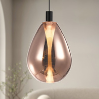 Lampa wisząca z miedzianym ciekawym szklanym kloszem DENSO 30 1xGU10 Candellux Studio 31-51394