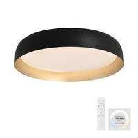 Okrągły czarny plafon sufitowy o średnicy 57cm LED sterowany pilotem OSKO Just Light 14216-18