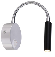 DINO KINKIET 3W LED CHROM/ALUMINIUM KLOSZ WALCOWY CZARNY Candellux 21-43535