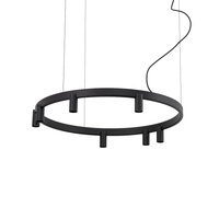 Lampa wisząca czarny pierścień 80cm z tubami 13xGU10 R35 i LED zintegrowany FOURTY  ROUND LED Nowodvorski 12285