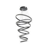 Długa czarna lampa wisząca spirala AZALEA SPIRAL 3-STEP DIMM BK AZZARDO AZ6774