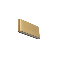 Płaski kinkiet elewacyjny w kolorze mosiężnym 17,5x9cm światło góra dół LED 3000K SEMI LED M Nowodvorski 11366