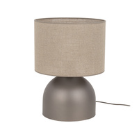 Lampka nocna brązowa abażur z lnu 1xE27 TAMI NEW BROWN Tk Lighting 16195