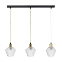 Greniko lampa wisząca czarny 3x40W E14 klosz bezbarwny Candellux 33-36346