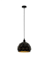 Lampa wisząca metalowa czarno złota ROCCAFORTE Eglo 97841
