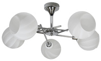 RAUL LAMPA WISZĄCA 5X40W E14 CHROM KLOSZ BIAŁY Candellux 35-72269