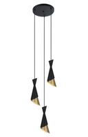 Lampa wisząca MALIA Italux PND-85949-3 BK+GD