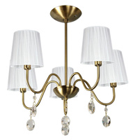 SORENTO LAMPA WISZĄCA 5X40W E14 PATYNA ABAŻUR BIAŁY Candellux 35-38104