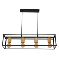 RETRO LAMPA WISZĄCA CZARNY 4X40W E27 KLOSZ CZARNY Candellux 34-00811