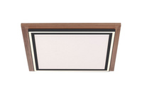 Lampa sufitowa kwadratowa PALMA LED z elementem drewna Paul Neuhaus 6141-79 sterowana pilotem