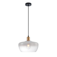 Lampa wisząca szklany klosz 30cm 1xE27 Parola Italux PND-3636-1-BRO-W