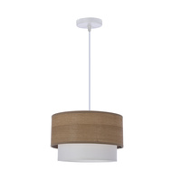 RUBEN LAMPA WISZĄCA BIAŁY 1X60 E27 ABAŻUR ORZECHOWY+BIAŁY Candellux 31-21694