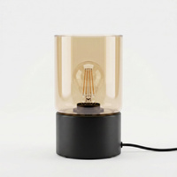 Czarna lampka stołowa z bursztynowym kloszem VERA Kaja Lighting K-5980