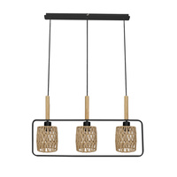 CROWN LAMPA WISZĄCA CZARNY 3X40W E27 ABAŻUR BEŻOWY Candellux 33-26781