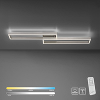 Srebrna lampa sufitowa dwie prostokątne ramki LED sterowane pilotem PAAN Paul Neuhaus 6231-55