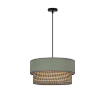 LIVORNO LAMPA WISZĄCA CZARNY 1X60W E27 ABAŻUR MIĘTOWY+SZARO BEŻOWY Candellux 31-23919