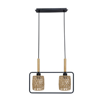 CROWN LAMPA WISZĄCA CZARNY 2X40W E27 ABAŻUR BEŻOWY Candellux 32-26774