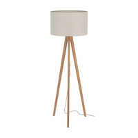 Lampa podłogowa na drewnianym trójnogu z abażurem VIGA SHADE SOSNA 1xE27 Tk Lighting 16232
