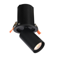 Czarna podtynkowa ruchoma tuba sufitowa 1xGU10 Termo Italux SPL-50310-1R BK