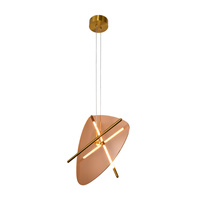 Lampa wisząca mosiężna szklany bursztynowy klosz podświetlany przez profile LED RELAX  15W LED 3000K Candellux Studio 31-50830