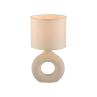 Lampka stołowa ceramiczna beżowa z abażurem CARARA 1xE27 Just Light 14193-39