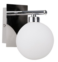 Raisa lampa kinkiet chromowy 1x40w g9 klosz biały Candellux 21-01375