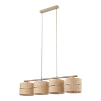 Poczwórna lampa wisząca z abażyrkami z rafii 4XE27 CALMA Tk Lighting 11603