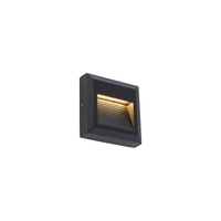 Czarny natynkowy kinkiet, oprawa schodowa 3000K SIDEWALK SQUARE LED Nowodvorski 8148