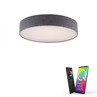 Lampa sufitowa plafon szary 58cm Q-KIARA LED Paul Neuhaus 8428-15 sterowana pilotem funkcja smart