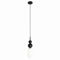 Czarna lampa wisząća szklany klosz + ozdobne kule Maxlight 1xG9 P0641 Nova