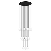 Duża czarna lampa wisząca z białymi kloszami ASPEN Kaja Lighting KP-32