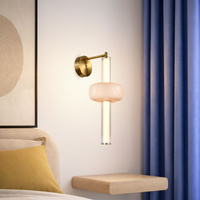 Kinkiet mosiężny biała tuba z kloszem PURAS 12W LED 3000K Candellux Studio 21-50601