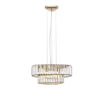 Dwupoziomowy żyrandol kryształowy złoty HELIOS 4xG9 Zuma Line P0496-04G-F7AC