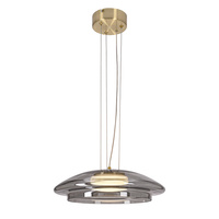 Lampa wisząca z szerokim szklanym dymionym kloszem OMBRE 34 satynowy złoty 1xGX53 Candellux Studio 31-51103