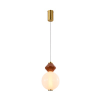Pojedyńcza lampa wisząca biała kula z elementem ceramiki FLORES 7W LED 3000K Candellux Studio 31-50625