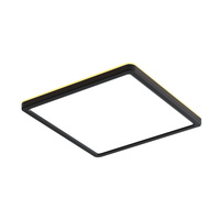 Kwadratowy niski plafon sufitowy LED czarna obramówka  Aleria Italux PLF-39573-450S-50W-BL
