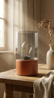 Lampka stołowa na żarówkę E27 w kolorze terakota DEX Kaja Lighting K-6053