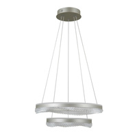 Lampa wisząca srebrna dwa okręgi LED Morte Italux PND-34535-2L-SILV