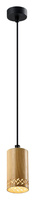 Tubo lampa wisząca czarny 1x25w gu10 klosz 10cm drewniany Candellux 31-78568