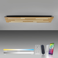Prostokątna lampa sufitowa 115x30cm drewniane lamele z LED strerowana pilotem i aplikacją Q-AKUSTIK Paul Neuhaus 6422-79