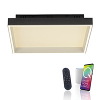 Kwadratowy czarny plafon sufitowy 50cm strerowany pilotem / smartfonem Q-MAGONG Paul Neuhaus 6316-18