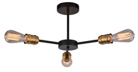 GOLDIE LAMPA WISZĄCA 3X60W E27 CZARNY+PATYNA  (Z ŻARÓWKĄ 3030948) Candellux 33-55750