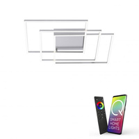 Lampa sufitowa plafon srebrny Q-INIGO LED Paul Neuhaus 8196-55 sterowana pilotem funkcja smart