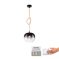 Lampa wisząca pojedyńcza szklany klosz i świecący przewód LUMA Paul Neuhaus 2410-18