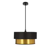 ERNA lampa wisząca satynowy 1x60W E27 abażur czarny+złoty Candellux 31-37008