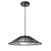 Czarna lampa wisząca ażurowy stożek z białym kloszem wewnątrz SONTE 50 cm 1xGX53 Candellux Studio 31-50939