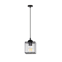 GLASSIA LAMPA WISZĄCA CZARNY 1X40 E27 KLOSZ CZARNY+KRYSZTAŁY BEZBARWNE Candellux 31-21106
