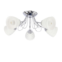 SIMPLI LAMPA WISZĄCA 5*40W E27  CHROM  Z KRYSZTAŁKIEM+KLOSZ Z PASKIEM Candellux 35-63854